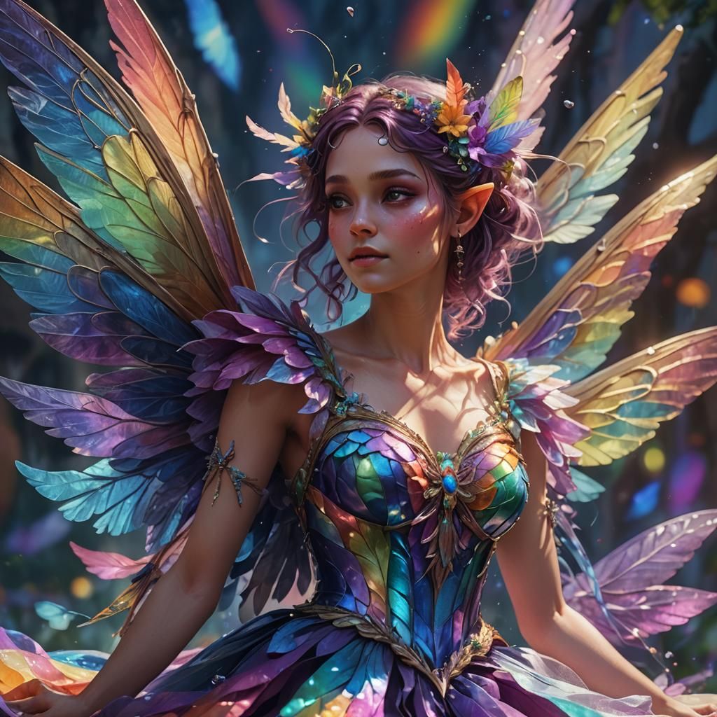 Rainbow Fairy Concept Art in Magical Realism