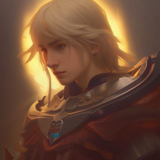 Sir Mordred Portrait in Art Nouveau Style