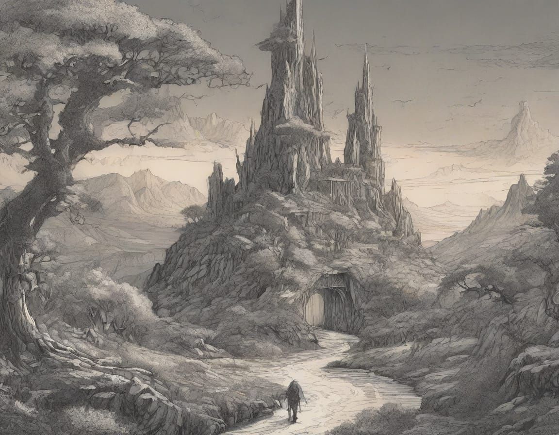 Atmospheric Lord of the Rings Scene in Detailed Style