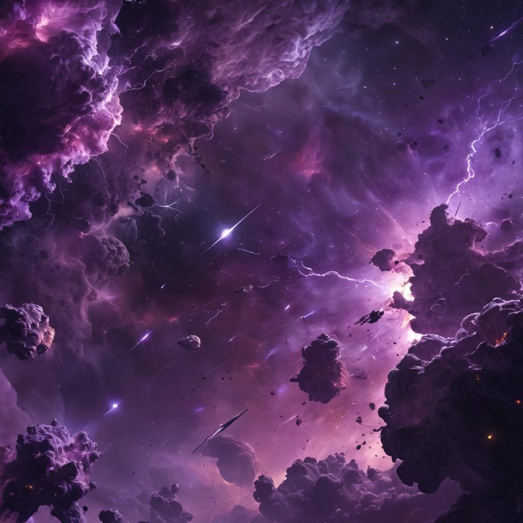 Epic Galactic Astro Thunderstorm in Deep Space