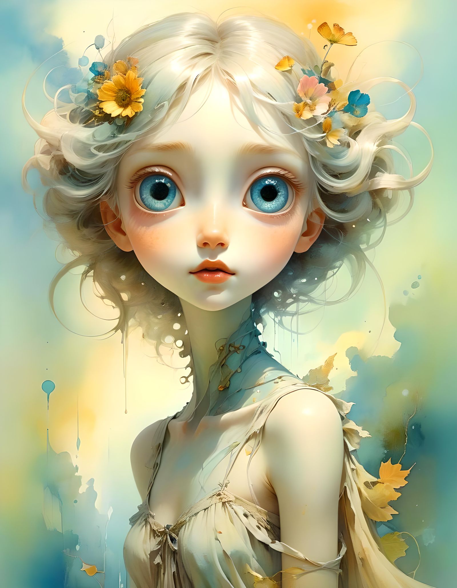 Whimsical Character with Superfluid Helium Eyes