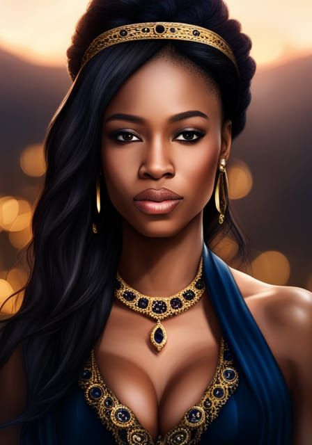 Regal Black Princess Portrait