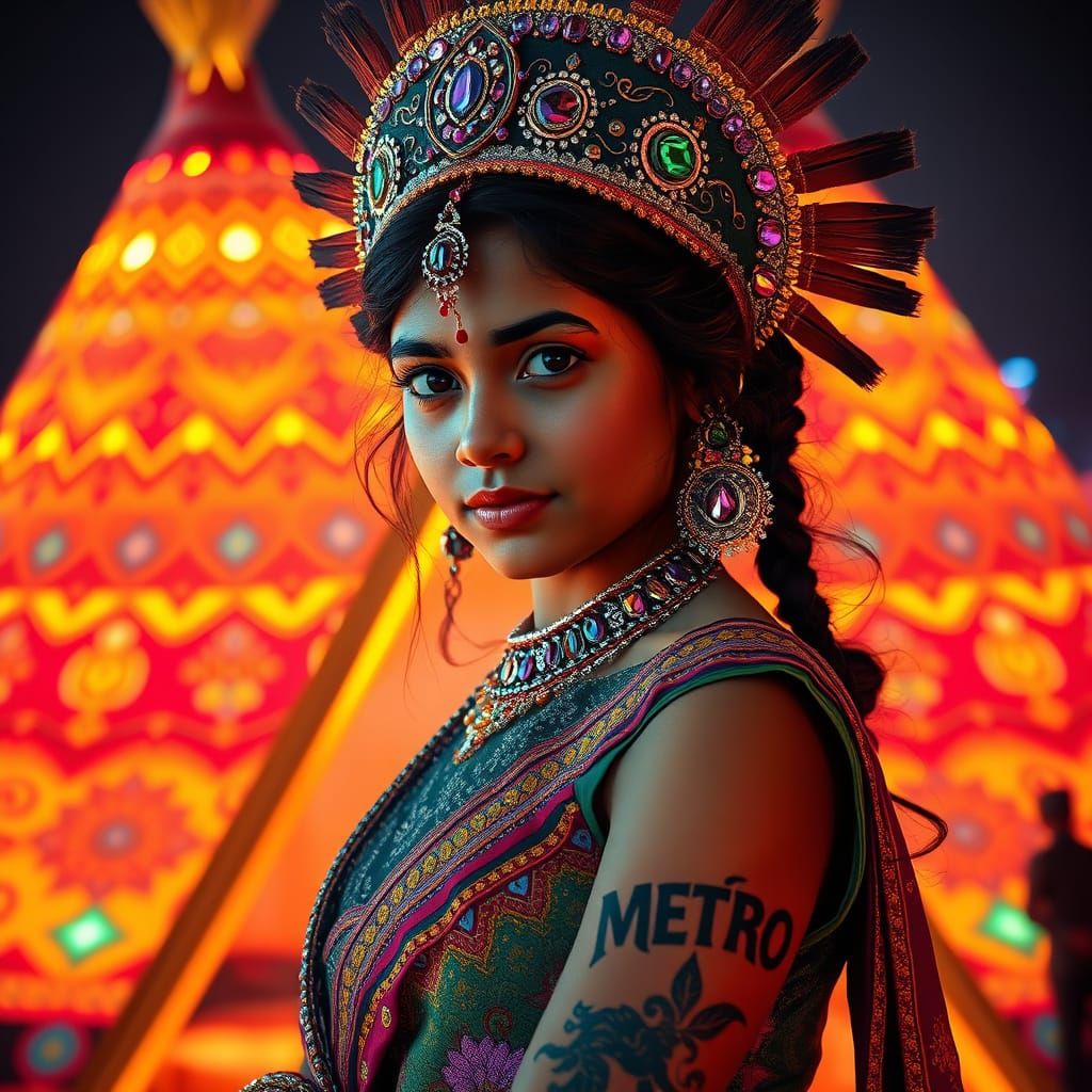Indian Goddess of Futuristic Dreamscape