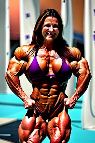 Muscular Bodybuilder Grandma with Ripped Physique