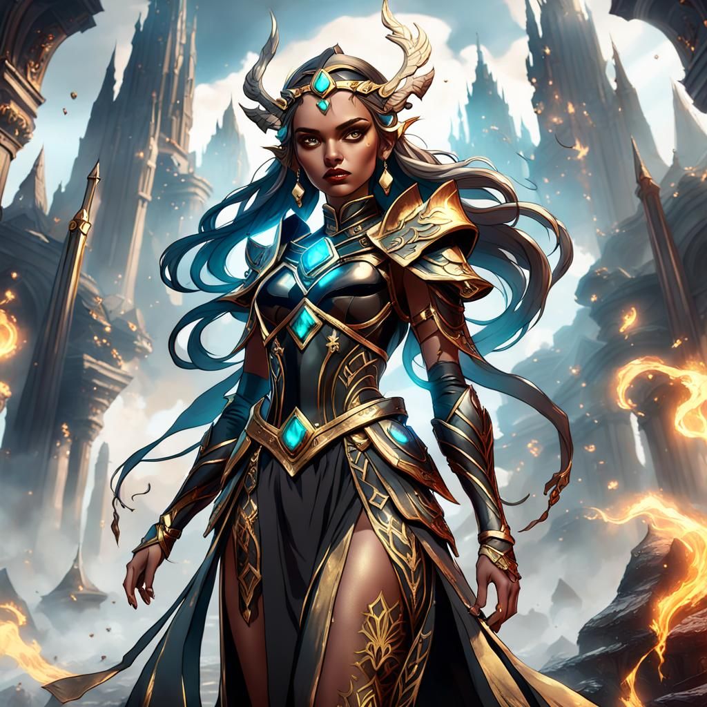 Smoky Quartz Goddess in Detailed Matte Painting