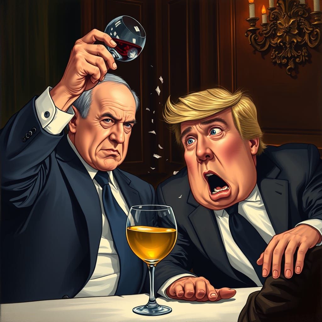 Angry Netanyahu Shatters Wine Glass on Trump's Head in Satir...