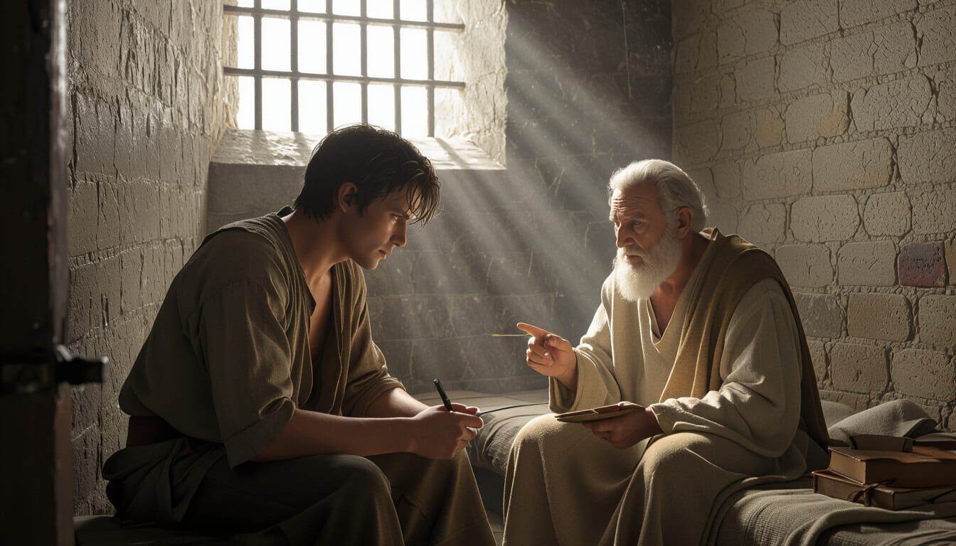 Edmond Dantès and Abbé Faria in Château d'If Prison Cell