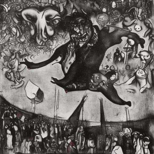 Surreal Amusement Park Inspired by Bosch, Chagall, Ensor