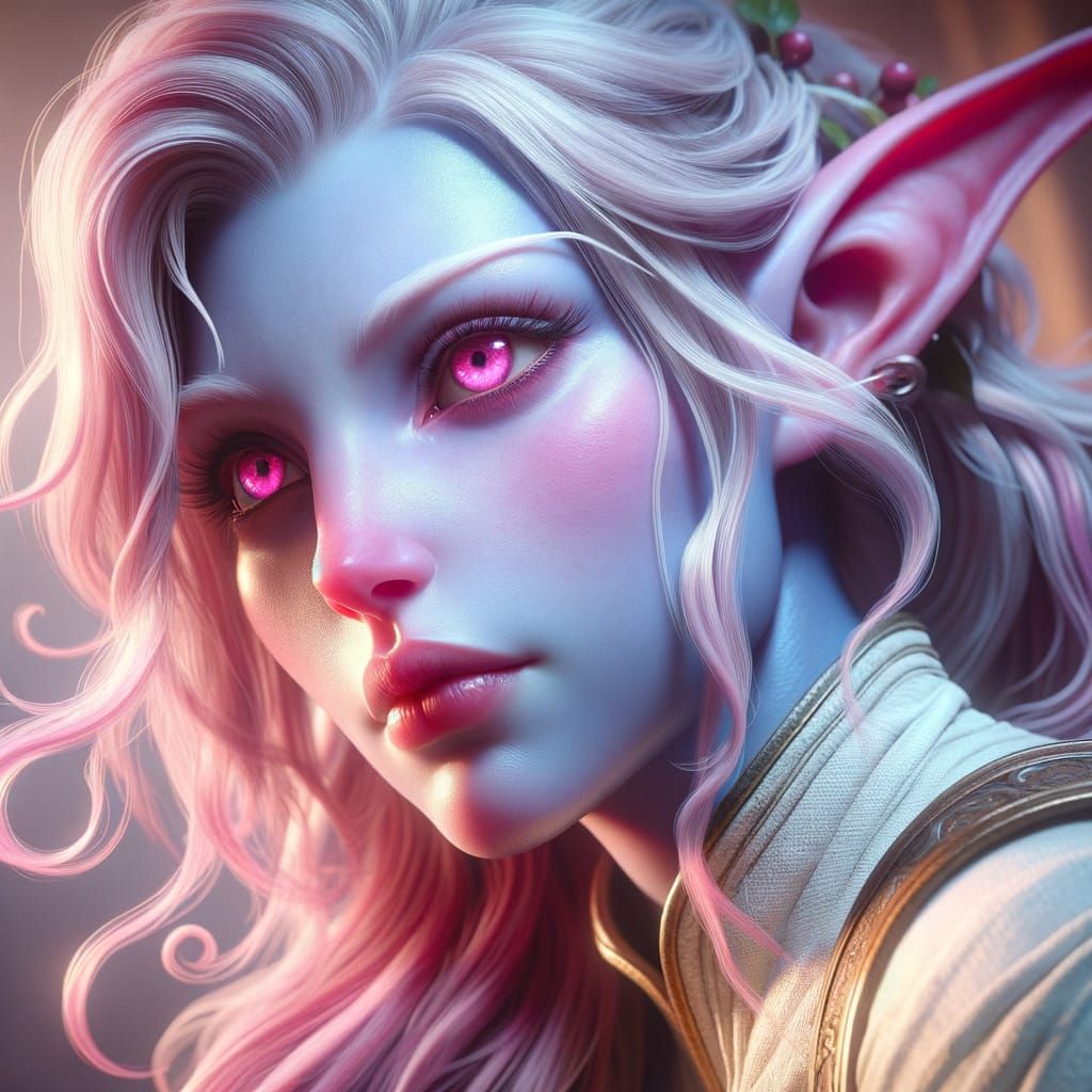 Ethereal Half-Orc Goddess Radiates Sublime Beauty