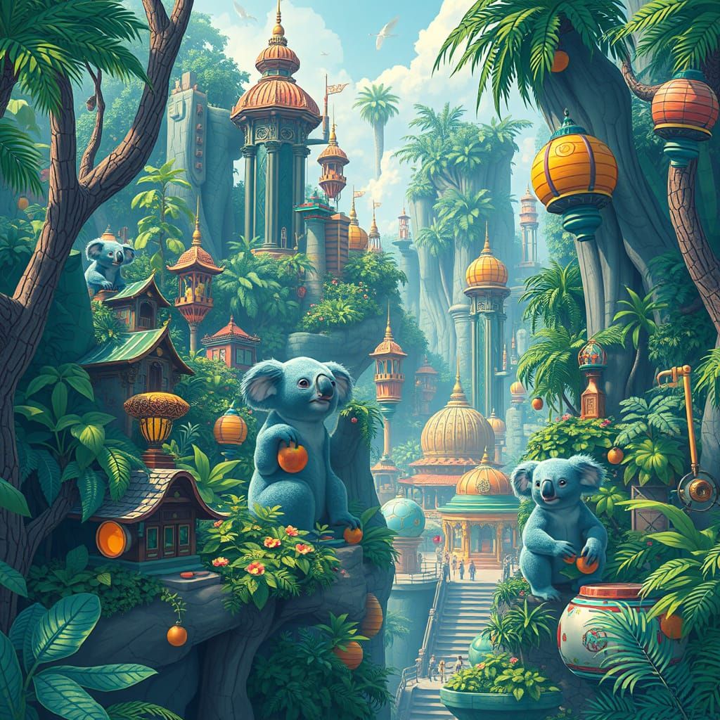 Koala Empire: Jungle Metropolis in Sci-Fi Style
