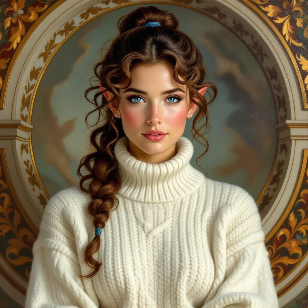 Renaissance Elf Woman in Michelangelo Style