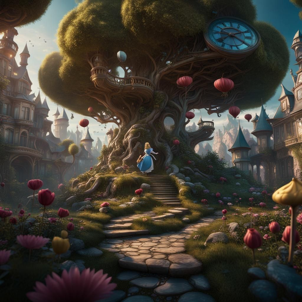 Fantastical Alice in Wonderland Matte Painting