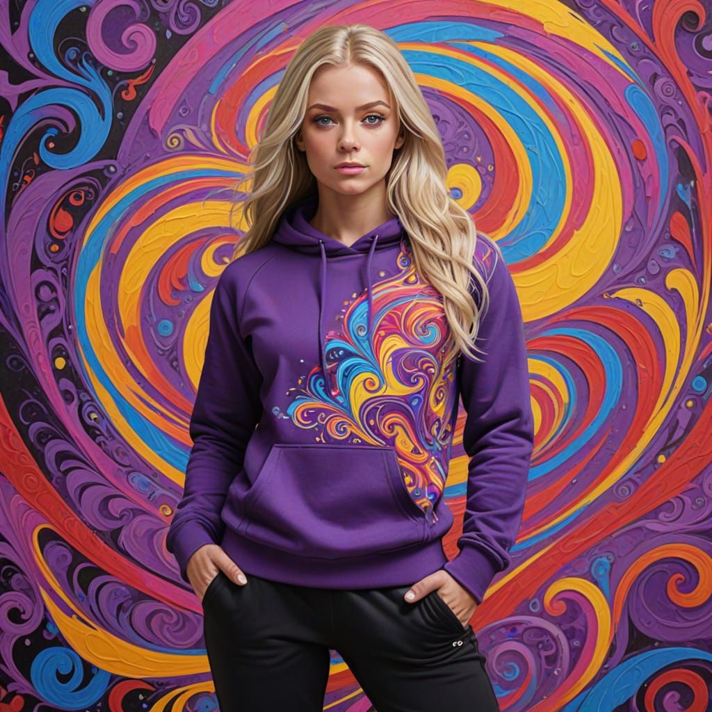 Sultry Bodybuilder Goddess in Whimsical Digital Art