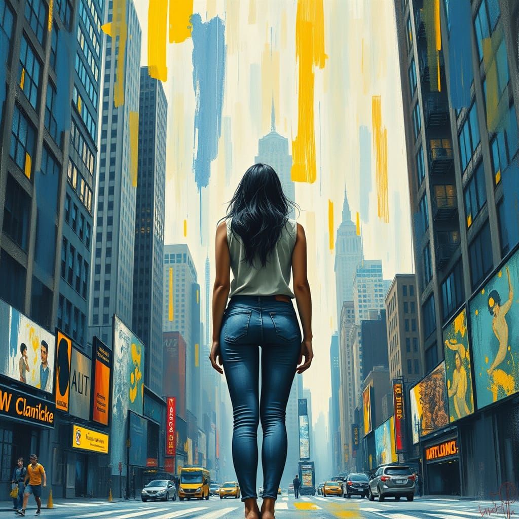 Vibrant Urban Painting Unfolds with Delicate Brushstrokes