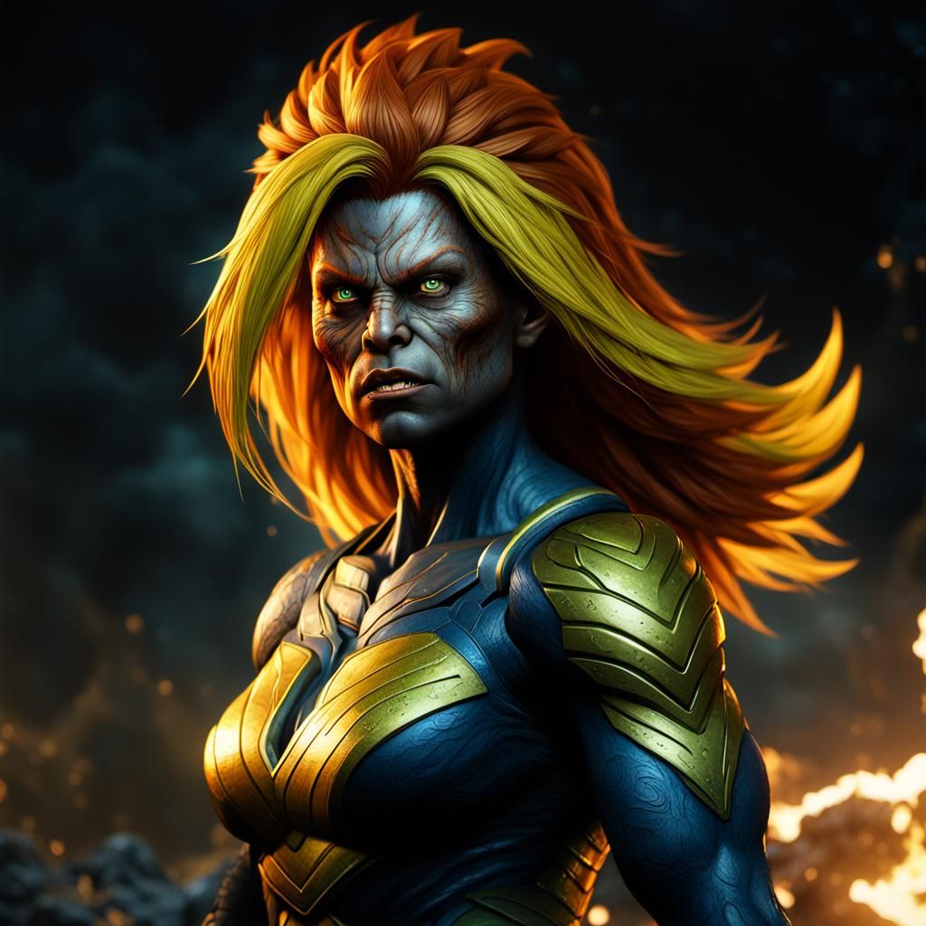 Sasquatch Super Saiyan in Detailed Matte Painting