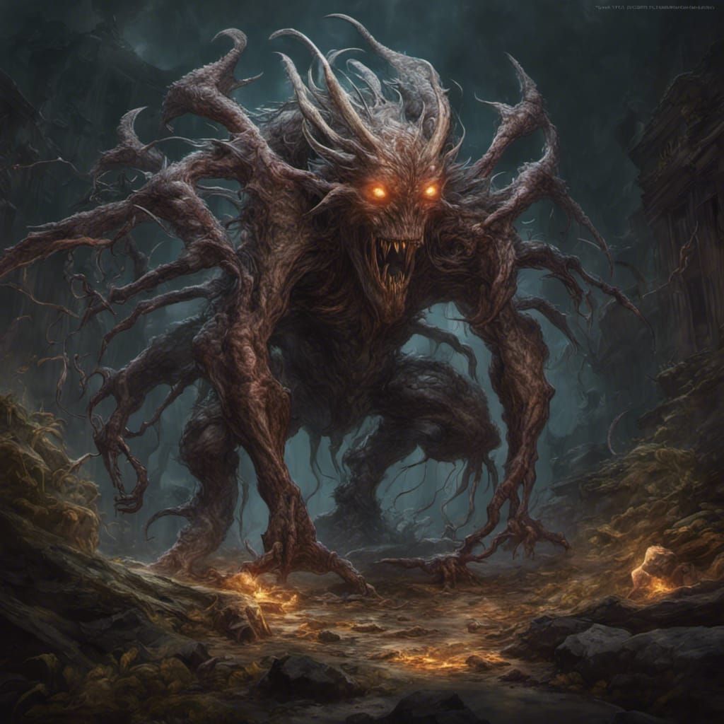 Dark Fantasy Monster Concept Art in 8K Resolution