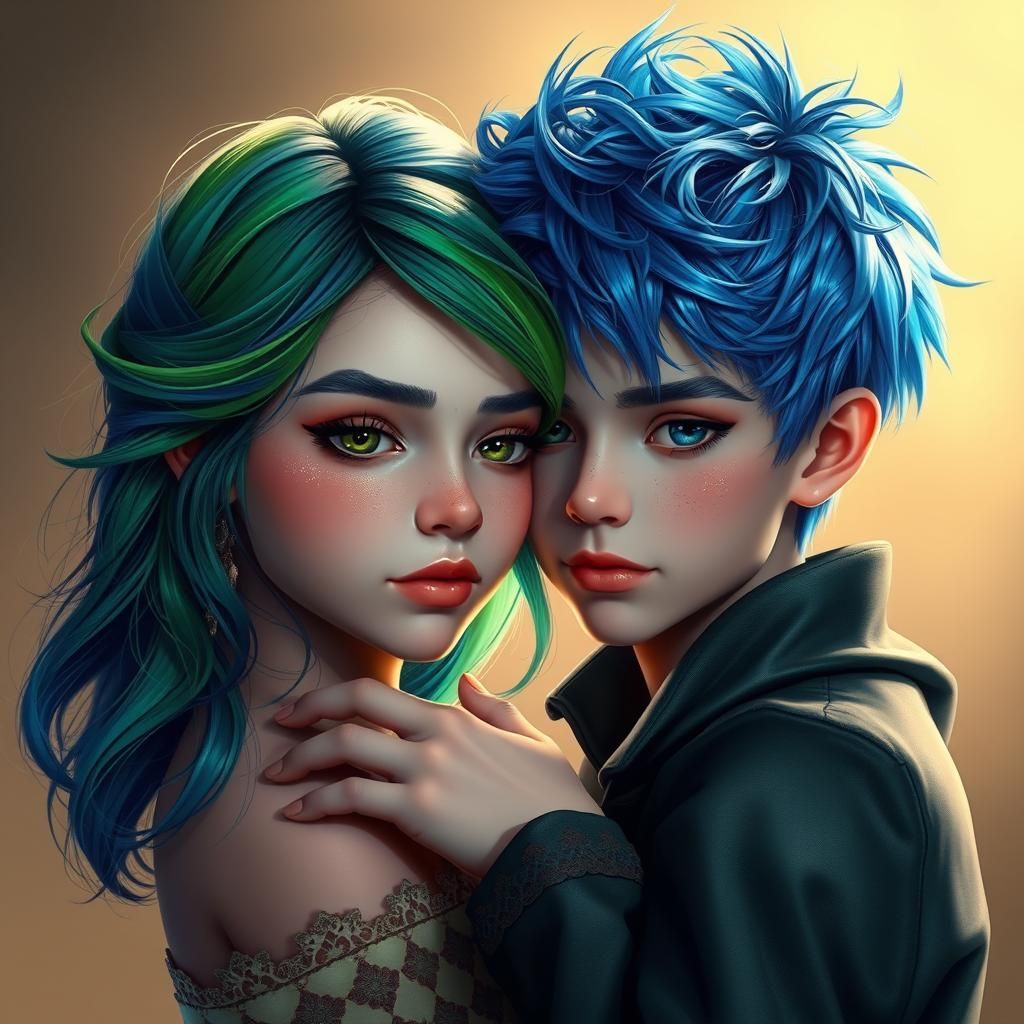 Affectionate Siblings Portrait with Ethereal Lighting