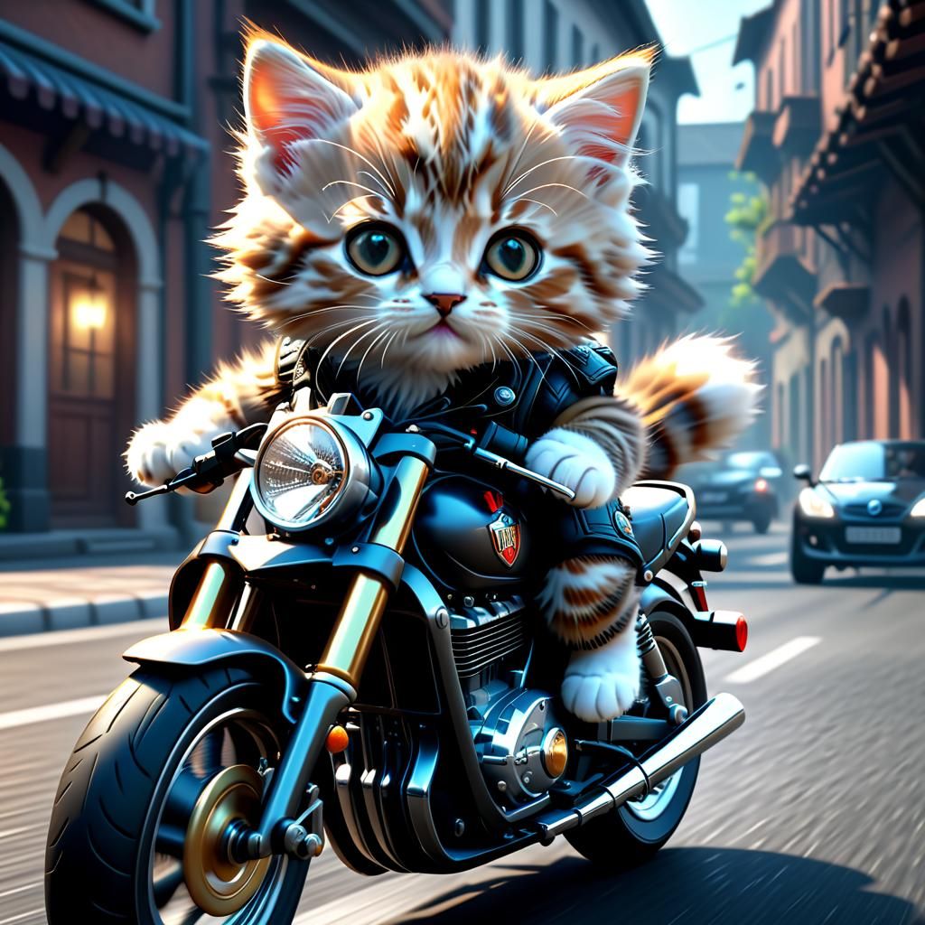 Motorcycle Kitten