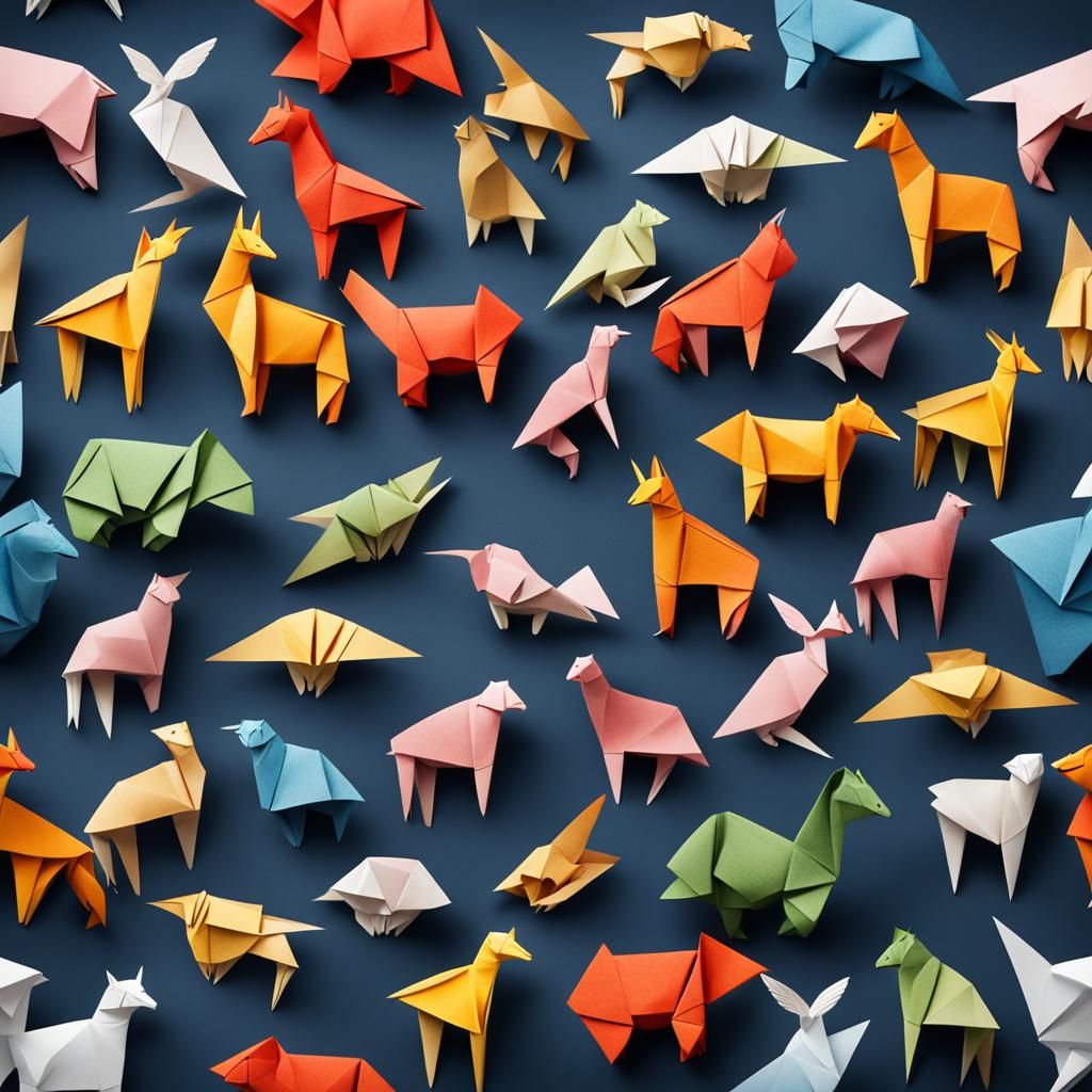 Origami Animal Papercraft in 8K Resolution