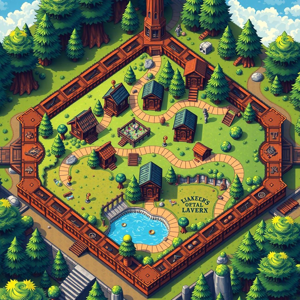 Nature Board Game in 8-bit Pixel Art