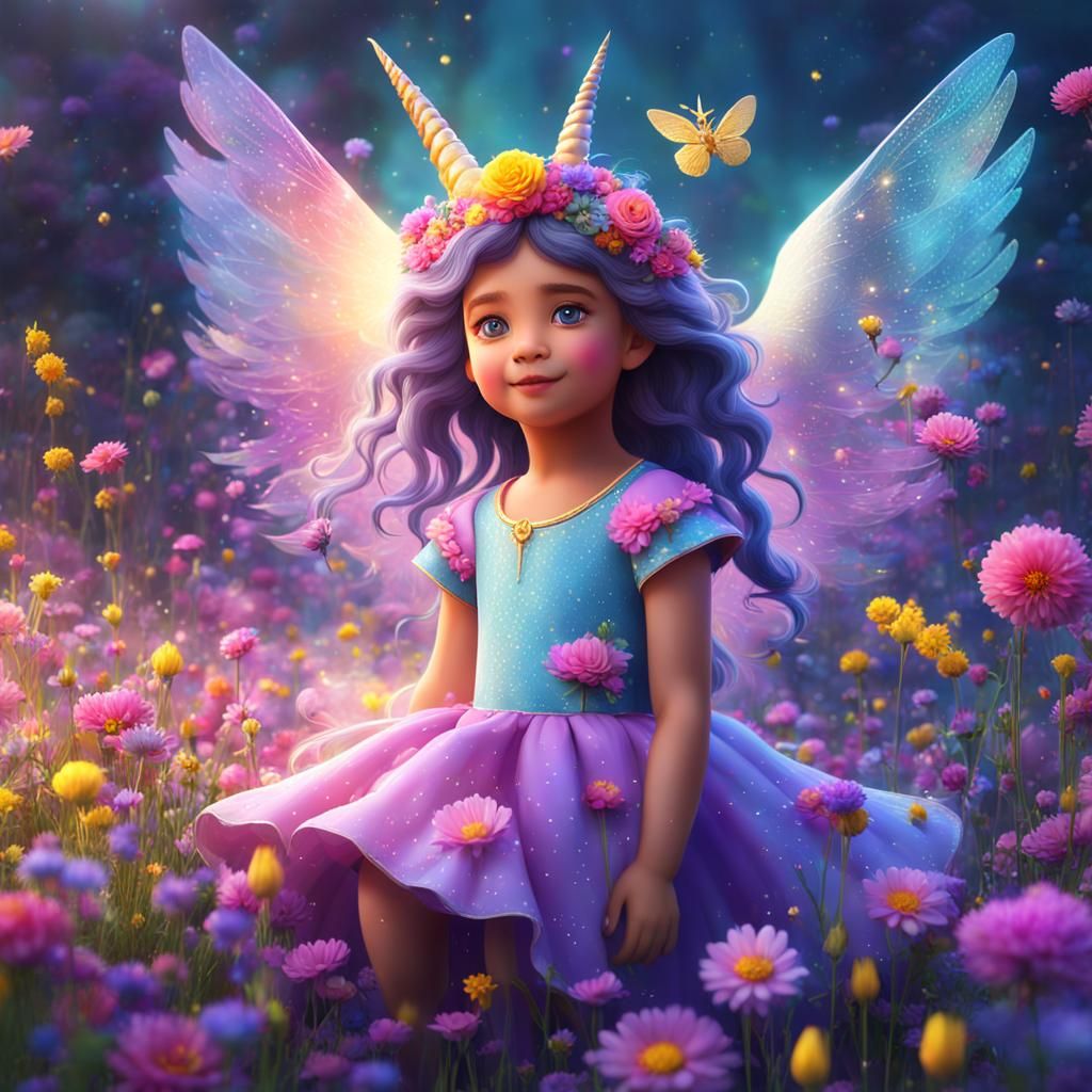 Enchanting Unicorn Prancing in Sunny Meadow