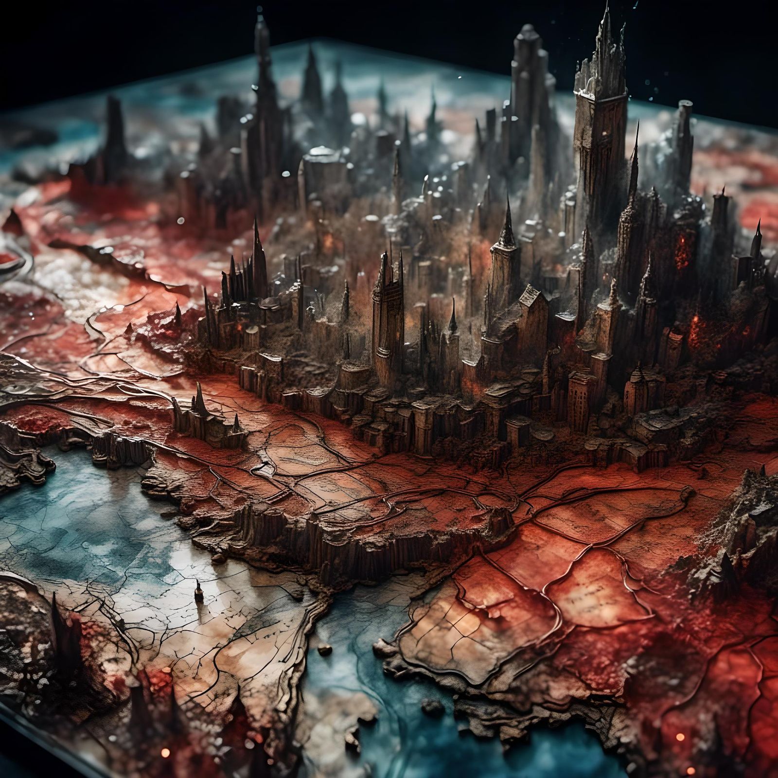 Celestial Fantasy 3D City Topography Map