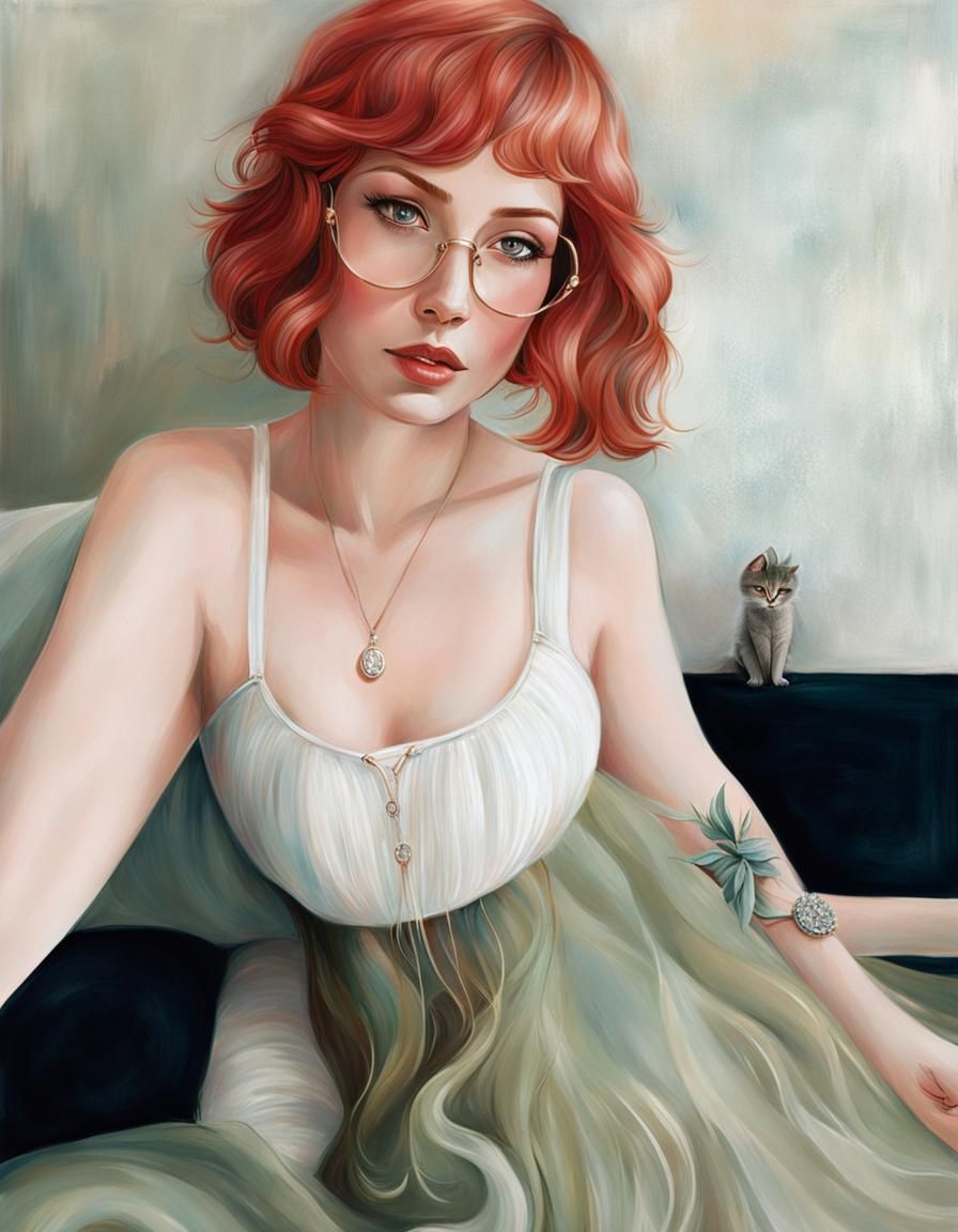 Ethereal Portrait in Watercolor Splash Art Style