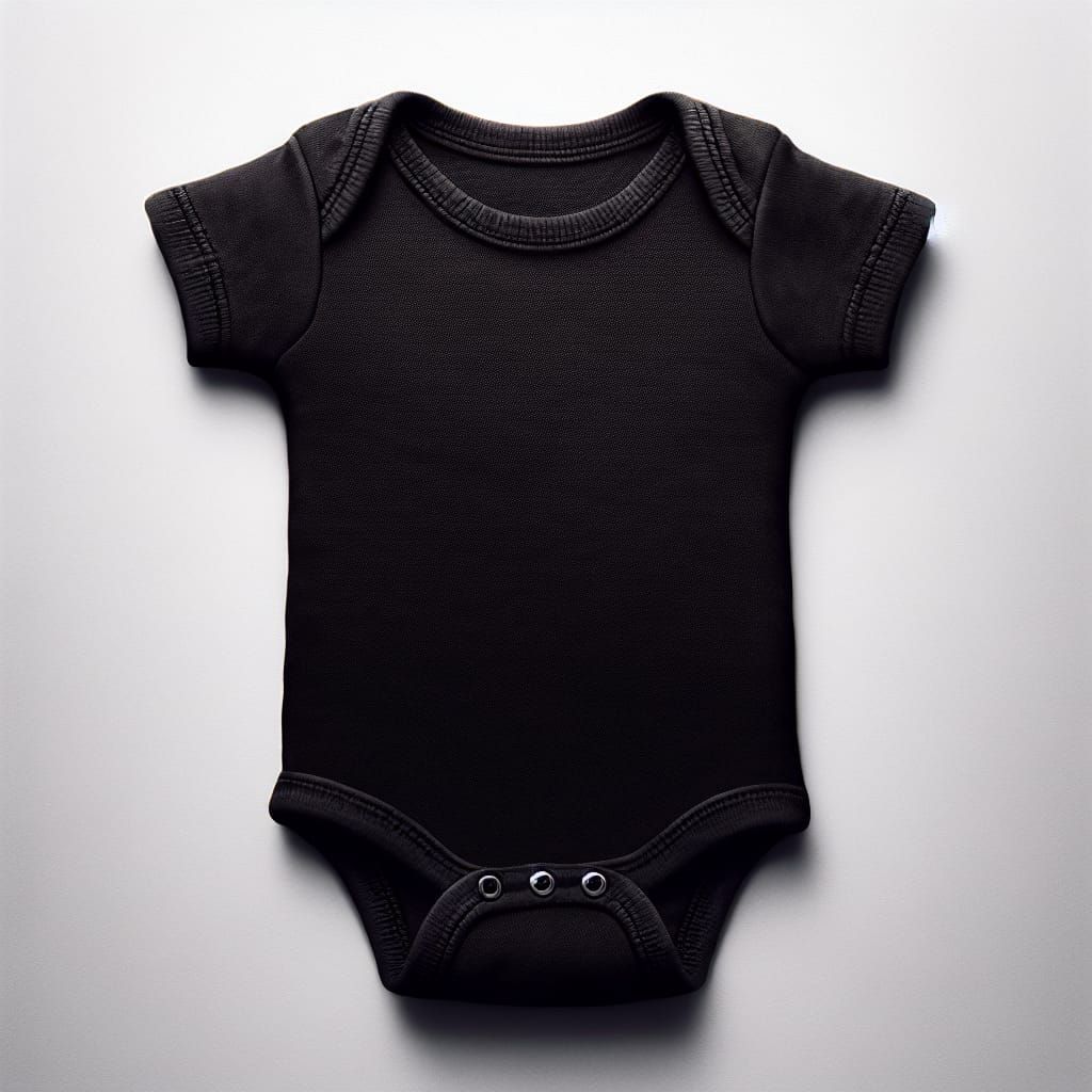 Black Onesie Flat Lay in High-Resolution Photography Style