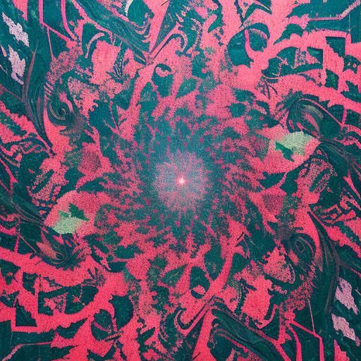Psychedelic Oil Painting with Fractal Leaves in 8k
