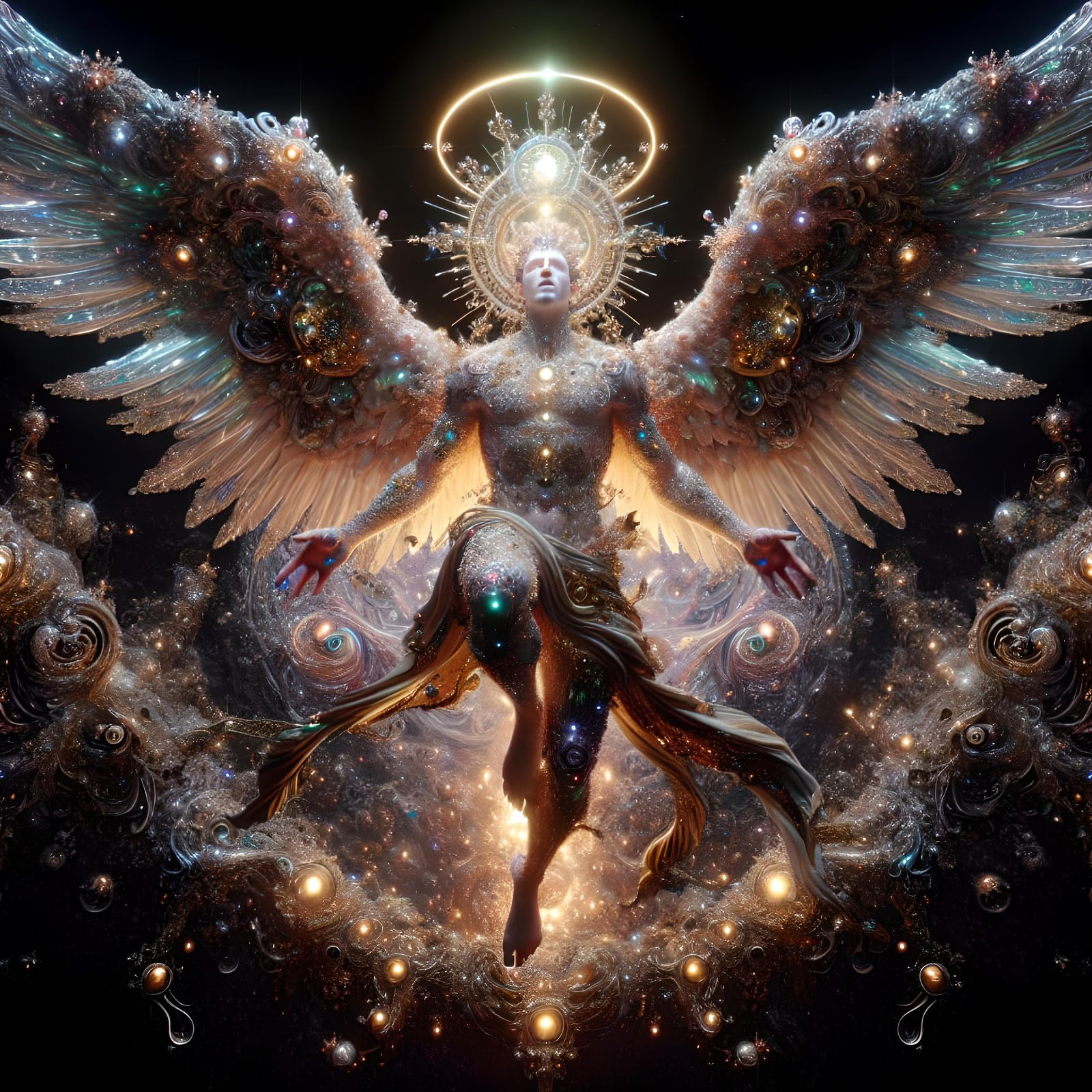 Archangel Descending: Photorealistic CGI with Bioluminescenc...