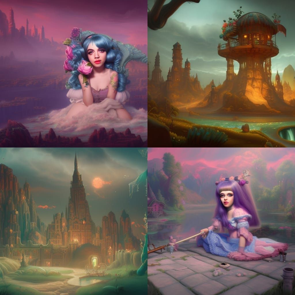 Melanie Martinez: Detailed Matte Painting in Deep Color
