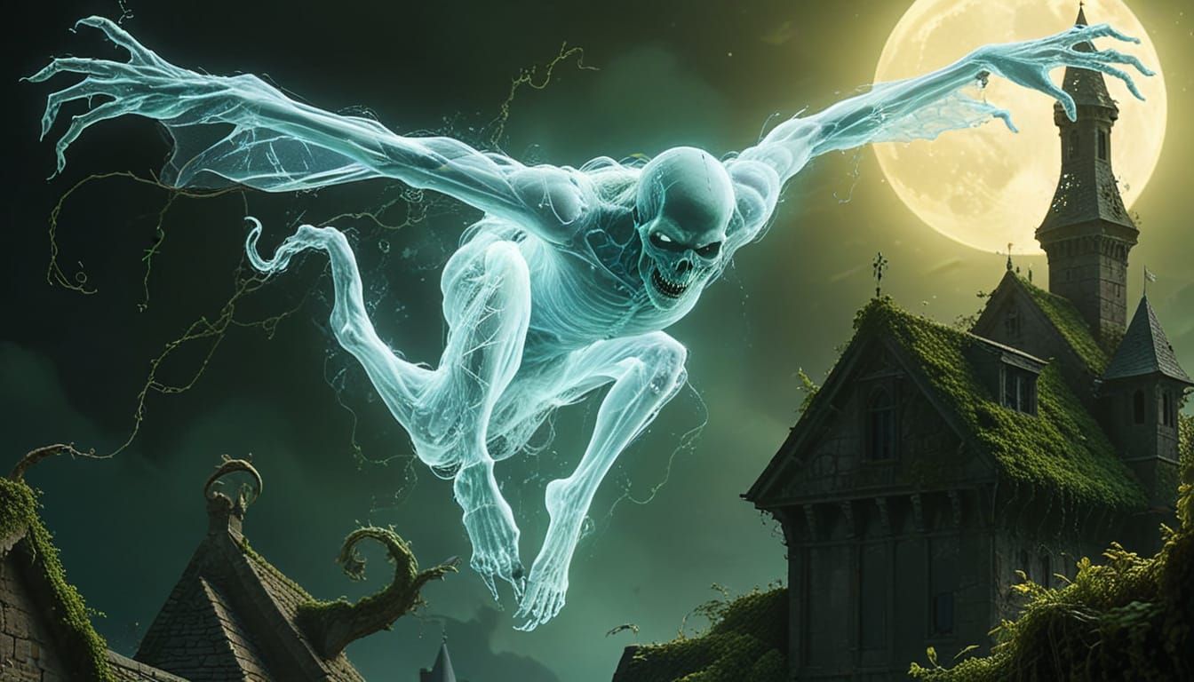 Ethereal Ghostly Portrait in a Fairytale Castle Setting