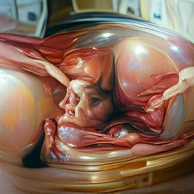 Baby in Womb as Oil Painting
