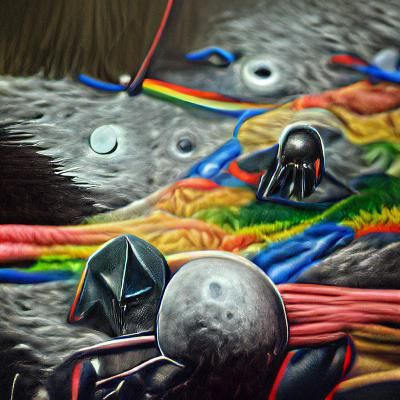 Detailed Painting: Structures on the Moon's Dark Side