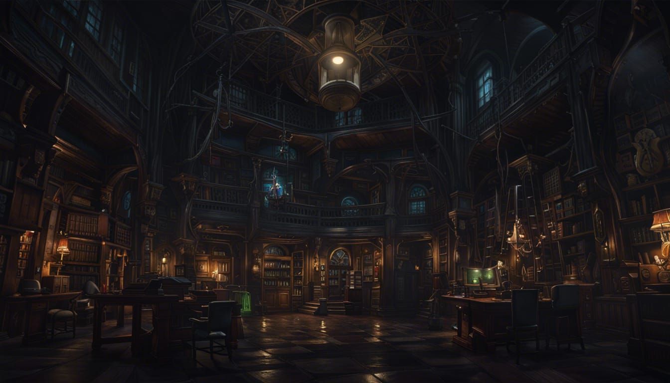 Sinister Miskatonic University Science Lab at Night