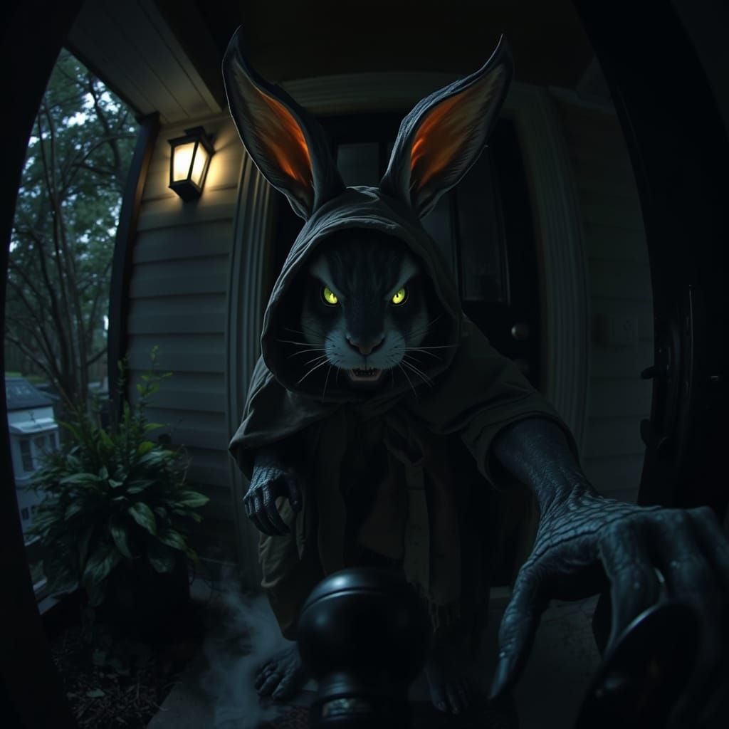 Menacing Easter Bunny in Dark, Hyper-Realistic Style