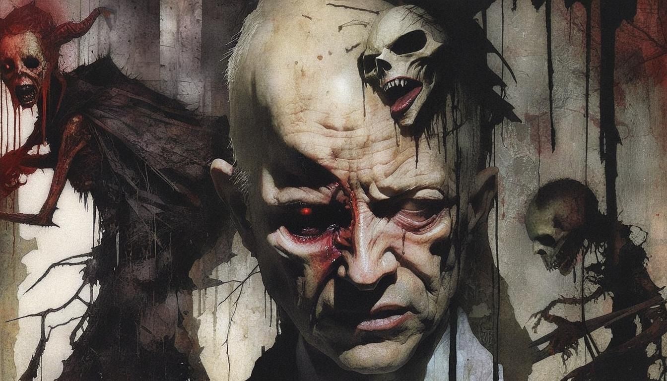 Horrifying Mixed Media Collage in Gothic Colors