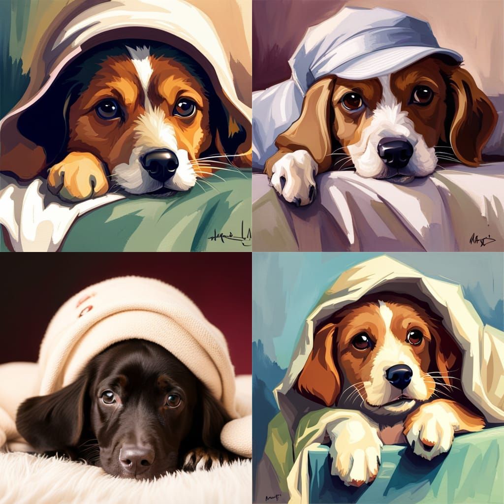 Puppy Lying in Bed: Professional Photography