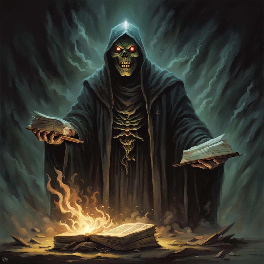 Evil Spirit Emerges from Cursed Tome