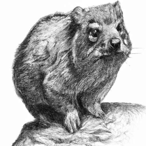 Detailed Charcoal Drawing of a Scottish Hyrax