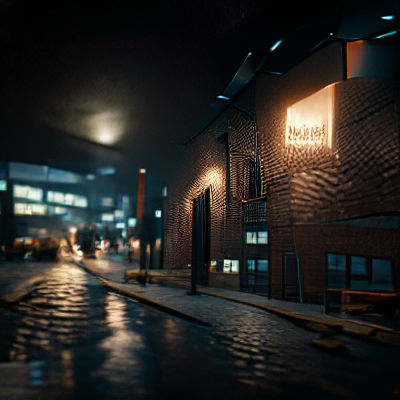 Dramatic Night Street Scene