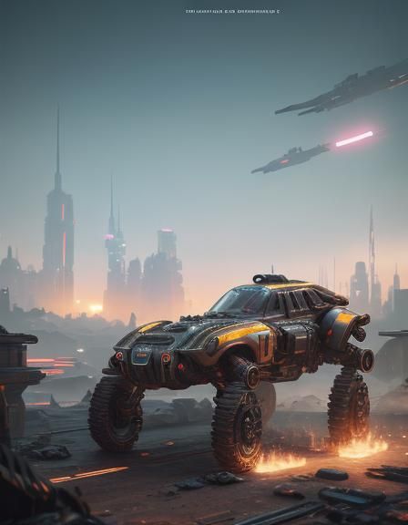 Detailed Ottoman Mechs in Cyberpunk Scene