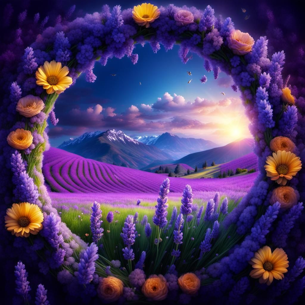 Lavender Circle: Detailed Digital Matte Painting