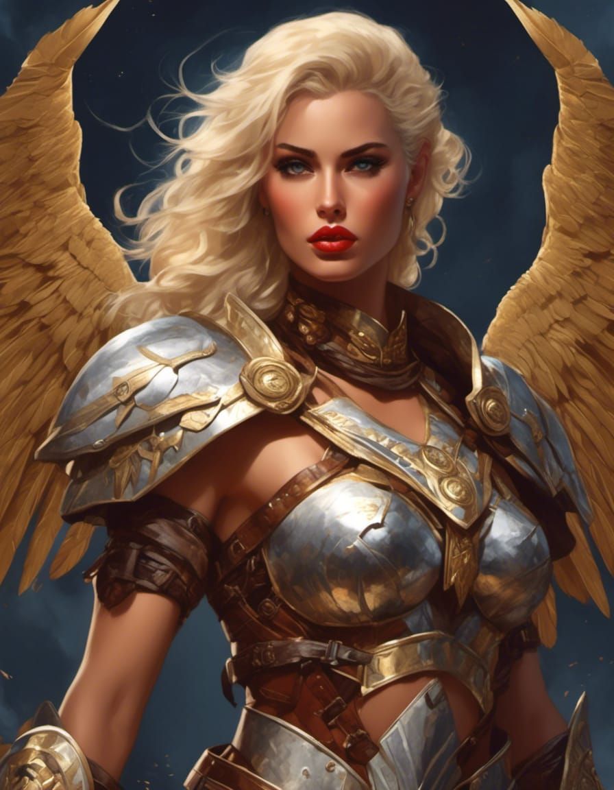 Blonde Valkyrie in Dark Fantasy Style