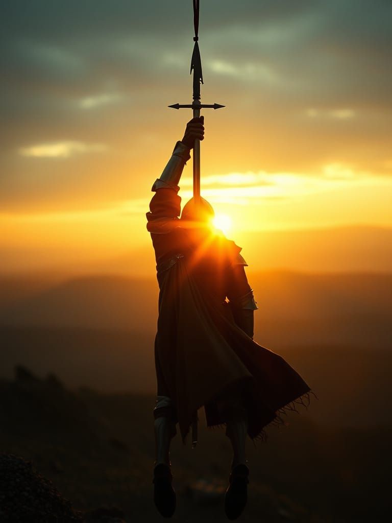 Epic Cinematic Masterpiece of a Lone Knight in Dusk