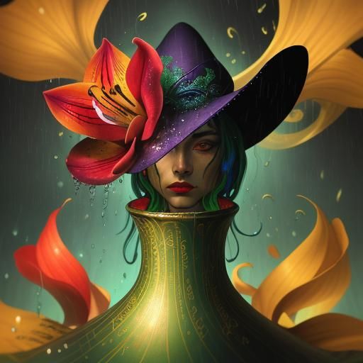 Surreal Words Flow into Cup in Dreamscape Style