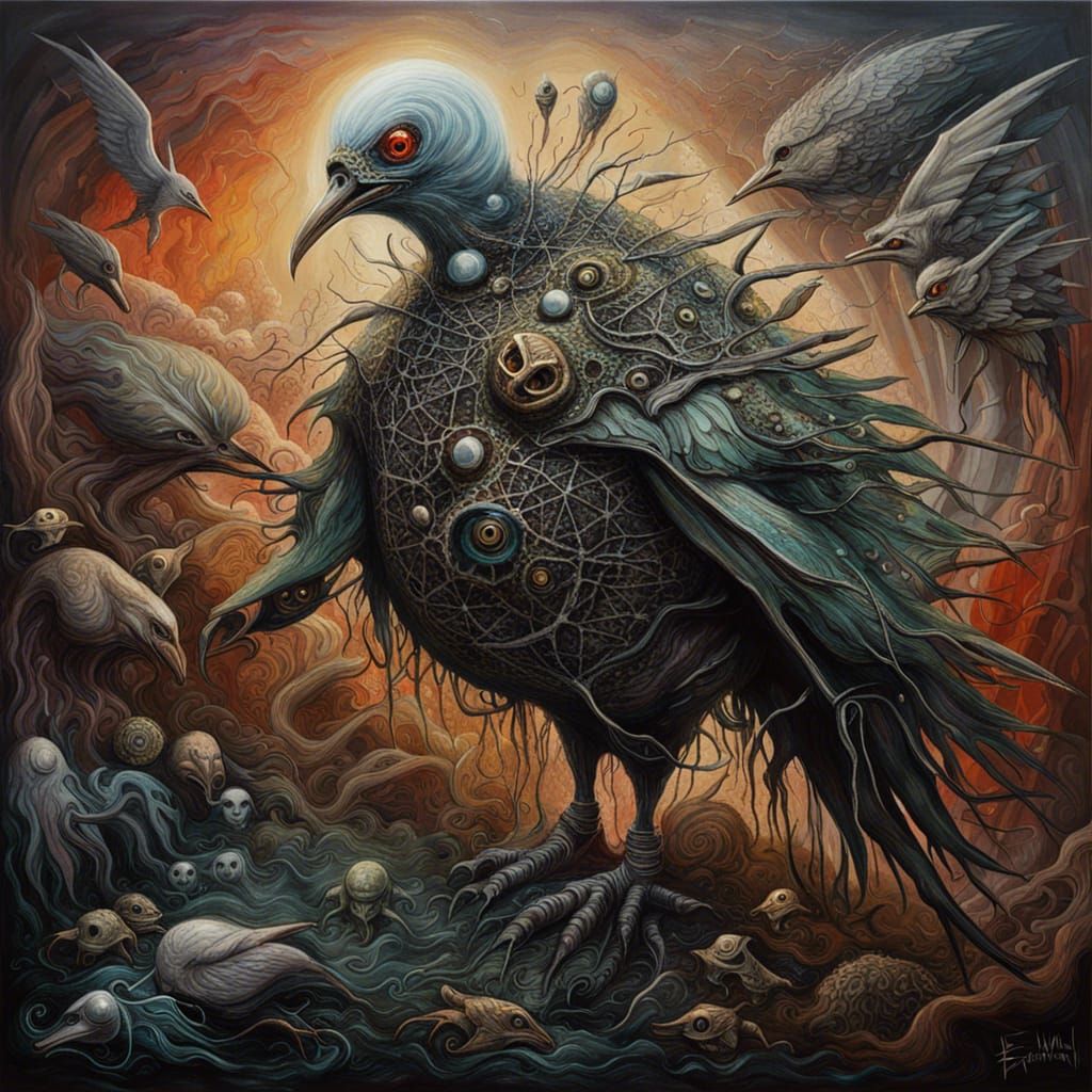 Sci-Fi Painting: Unknown Beings, Distant Home