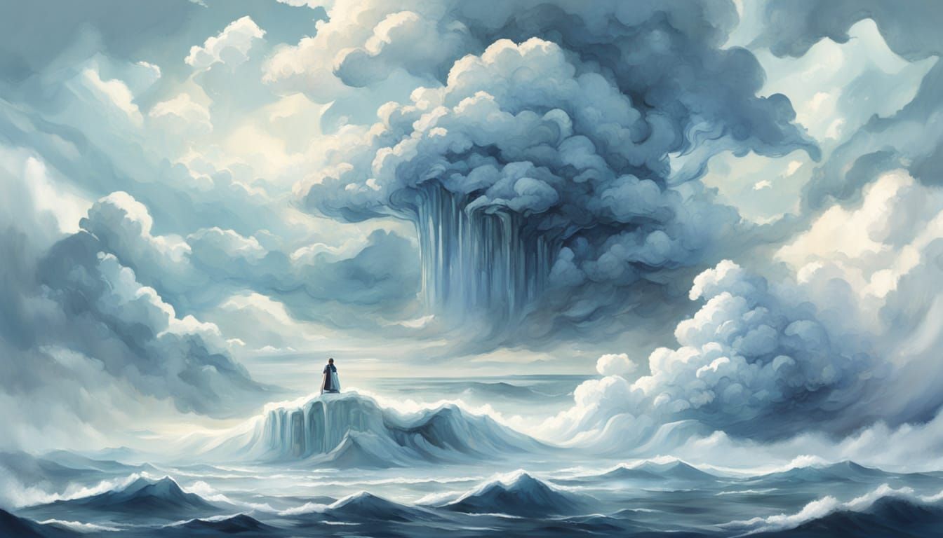 Peaceful Cloud Meditation: Serene Digital Painting
