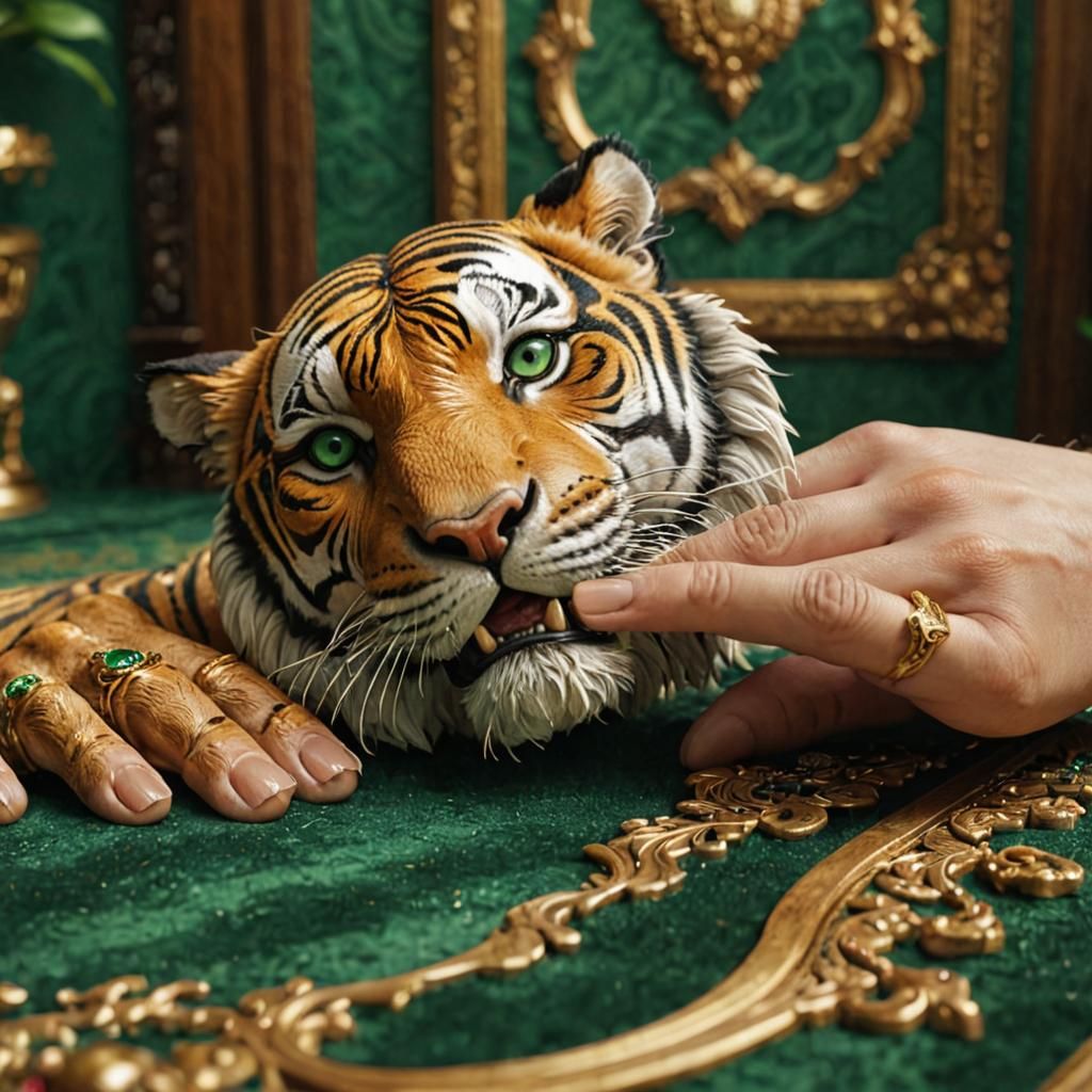 Miniature Tiger Bite: Hyper-Realistic Digital Art