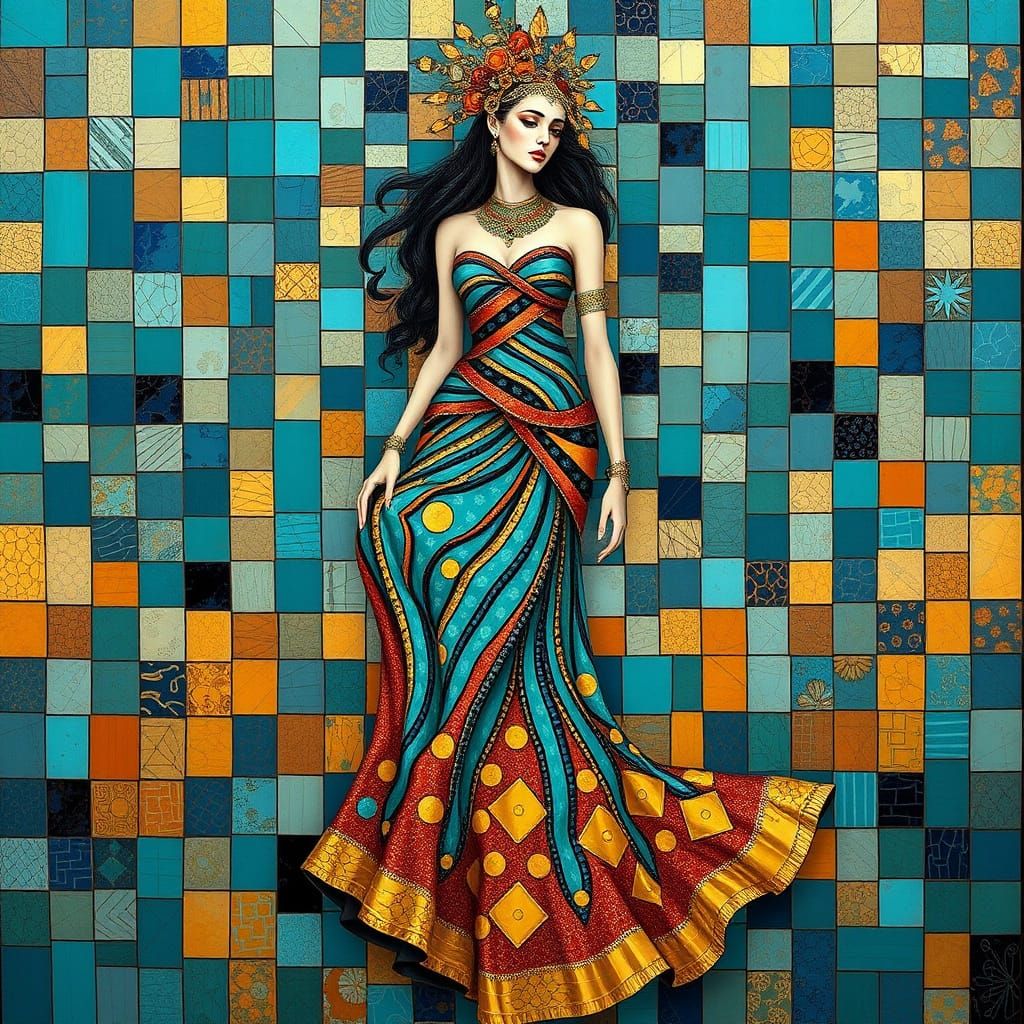 Ethereal Beauty in Vibrant Turquoise and Gold